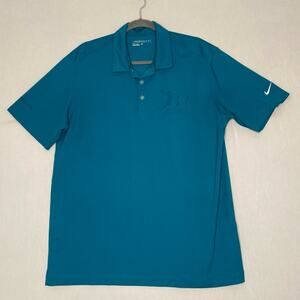 Nike Golf Dri-Fit Men’s Polo Shirt Large Ocean Blue Short Sleeves17 1/2",